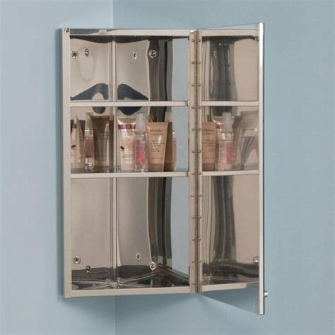 matson stainless steel corner medicine cabinet with mirror|Corner Mirrored Medicine Cabinets .